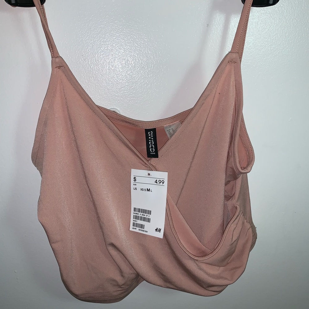 Blush pink nude crop top